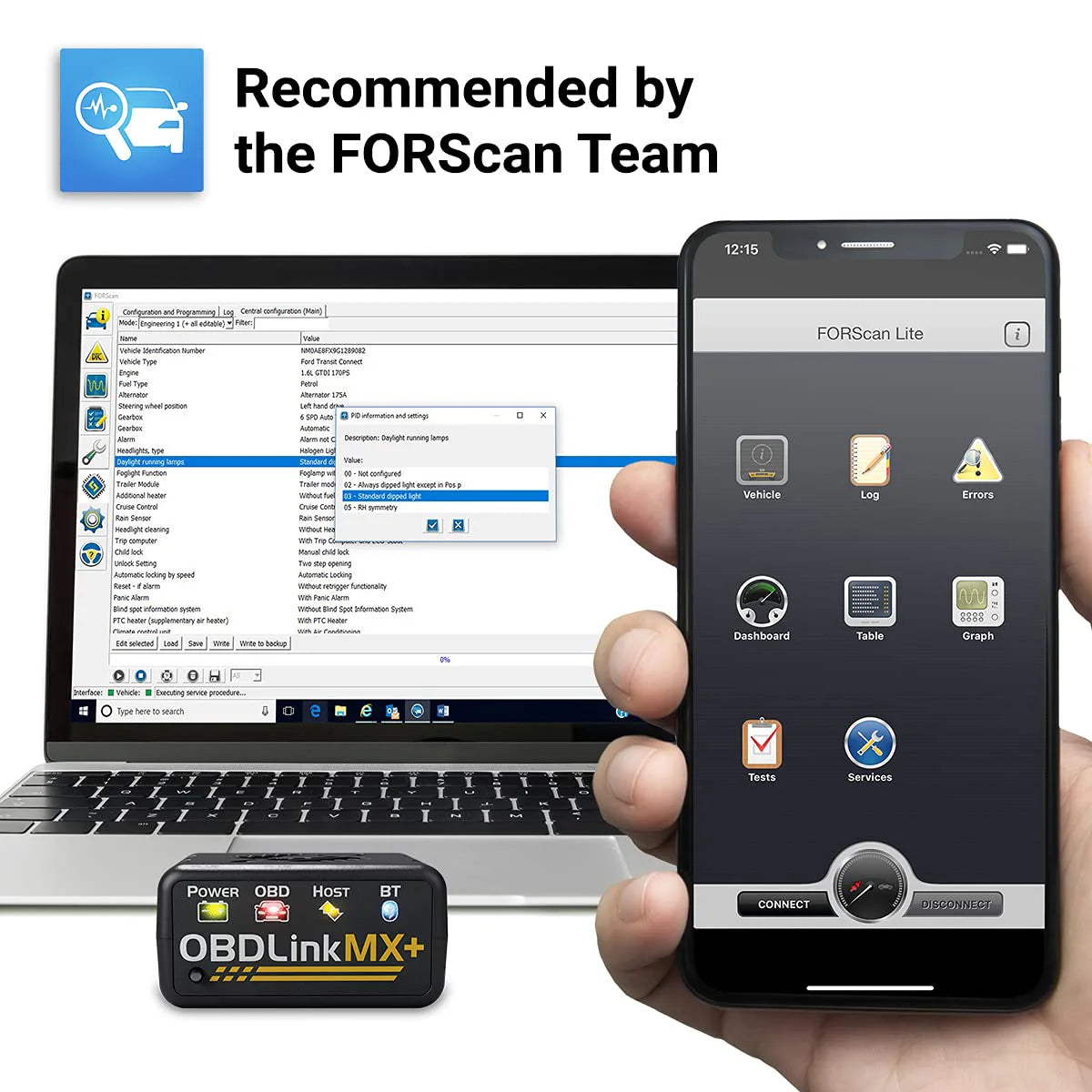 OBDLink Bluetooth Scanner for iPhone Android and Windows