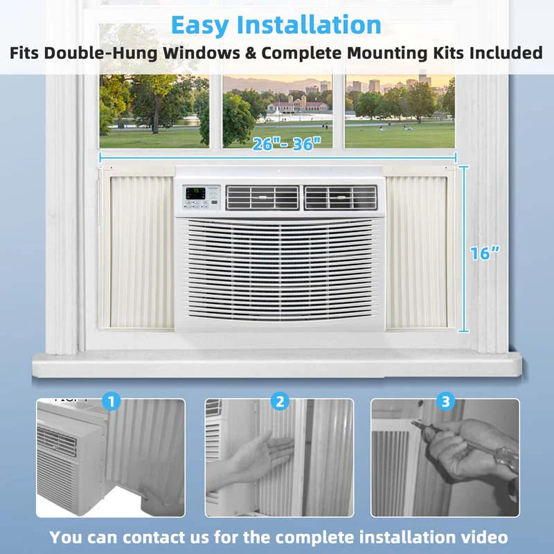 10000 Btu Quiet Window Air Conditioner With Remote Amp Eco Mode Energy Star Certified 3 In 1 Window Ac Unit With Dehumidifier
