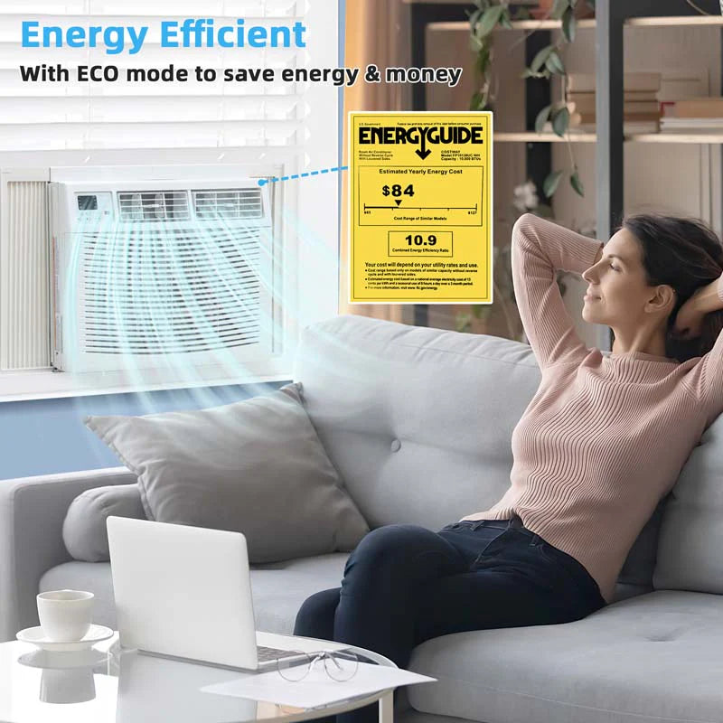 10000 Btu Quiet Window Air Conditioner With Remote Amp Eco Mode Energy Star Certified 3 In 1 Window Ac Unit With Dehumidifier