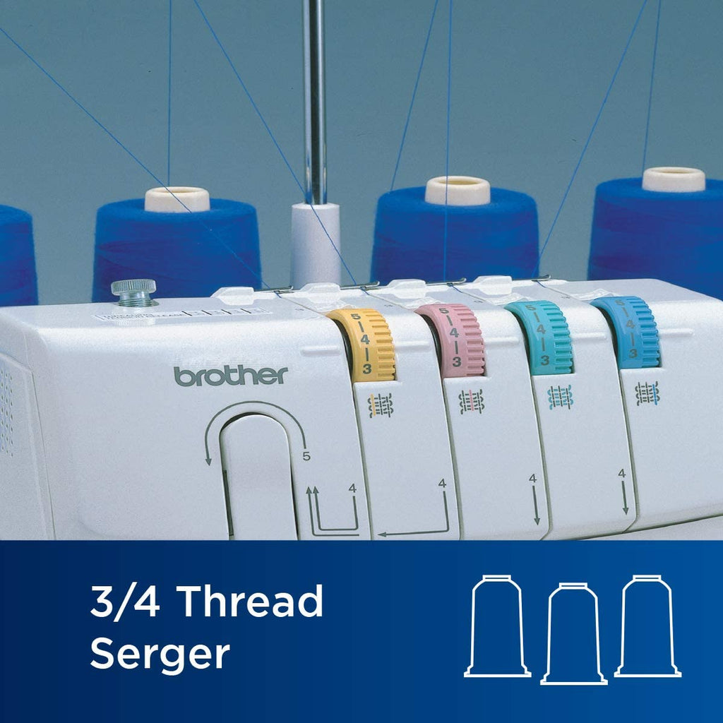 1034D Serger Heavy-Duty Metal Frame Overlock Machine 1300 Stitches Per Minute Removeable Trim Trap 3 Included Accessory Feet