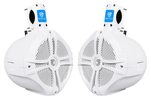 (2) 8 600 Watt Waterproof Overhead Soundbar/Roll Bar Speakers for Jeep Wrangler